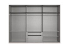 Drehtürenschrank >LONDON< in SAHARAGRAU / SPIEGEL - 270x208x58cm (BxHxT)