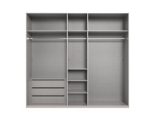 Drehtürenschrank >LONDON< in SAHARAGRAU / SPIEGEL - 225x208x58cm (BxHxT)
