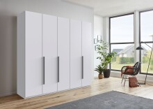 Drehtürenschrank >LONDON< inkl. Inneneinteilung, WEISS - 225x208x58cm (BxHxT)