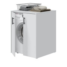 Waschmaschinenumbauschrank >Laundry< (2er-Set) in Weiß - 73x206x67 (BxHxT)