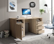 Schreibtisch >Primus 2< in Eiche Sonoma Dekor, Holzwerkstoff - 145x75x65 (BxHxT)
