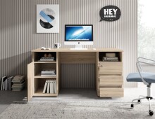 Schreibtisch >Primus 2< in Eiche Sonoma Dekor, Holzwerkstoff - 145x75x65 (BxHxT)
