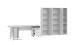 Büro-Set >Office Line< (3-tlg.) in Weiß, Holzwerkstoff - 220x186x170cm (BxHxT)