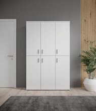 Schuhschrank >Lincoln< 20 Böden, Weiß, Holzwerkstoff - 120x91x35cm (BxHxT)