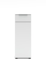 Aktenschrank >Santorin< in Weiß, Holzwerkstoff / Glas - 40x110x38cm (BxHxT)