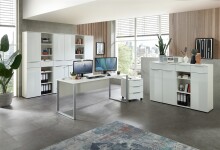 Schreibtisch >Santorin< in Weiß, Holzwerkstoffe - 170x77x73cm (BxHxT)