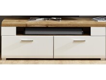 Wohnwand >Kathlin< (3-teilig) in Weiß matt / Eiche Dekor - 220x160x47 (BxHxT)