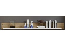 Wohnwand >Kathlin< (3-teilig) in Weiß matt / Eiche Dekor - 220x160x47 (BxHxT)
