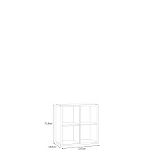 Regal >MAURO< in Buttergelb - 72,7x72,8x32,9cm (BxHxT)