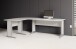 Eckschreibtisch >Clermont< in weiss Dekor, Holzwerkstoff - 220x73x170cm (BxHxT)