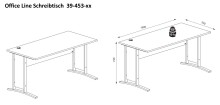 Schreibtisch >Clermont< in weiss Dekor - 150x73x70 (BxHxT)