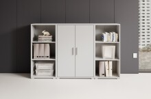 Regal-Set >Clermont< (3-teilig) in weiss Dekor - 184x114x35 (BxHxT)