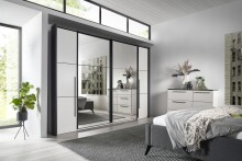 Kleiderschrank >Denver< in Weiß Abs.Graphit - 311,9x225,5x61cm (BxHxT)