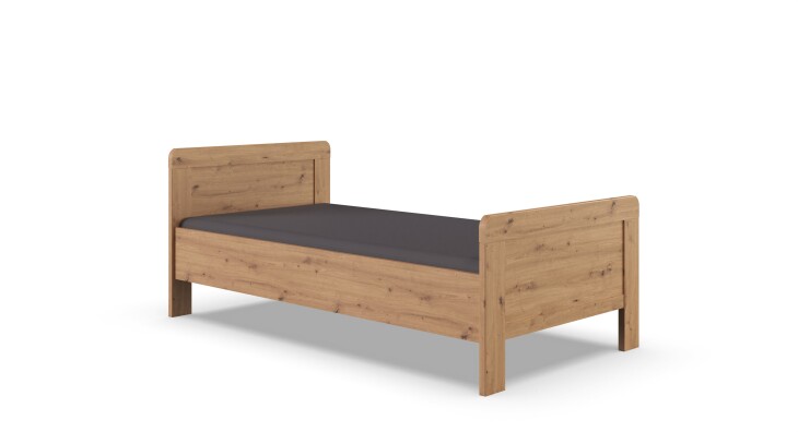 Bett >NADJA< in ARTISAN EICHE NACHBILDUNG - 108x85x207cm (BxHxT)