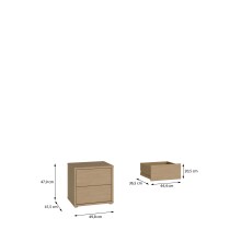 Nachtkommode >ALICE SPRINGS< in Elegancia Eiche Dekor - 49,8x47,9x41,5cm (BxHxT)