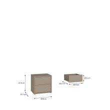 Nachtkommode >ALICE SPRINGS< in Taupe - 49,8x47,9x41,5cm (BxHxT)