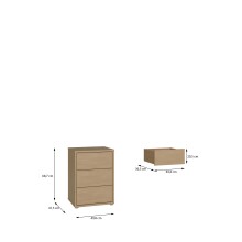 Nachtkommode >ALICE SPRINGS< in Elegancia Eiche Dekor - 49,8x68,7x41,5cm (BxHxT)