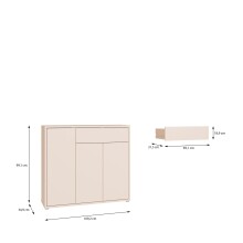 Schuhkommode >ALICE SPRINGS< in Sand - 109,2x99,1x34,9cm (BxHxT)