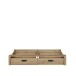 Bettschubkasten >JYTANA< in Mauvella Eiche Dekor - 128,2x21,2x91,5cm (BxHxT)