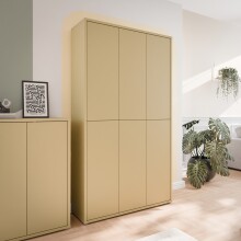 Garderobenschrank >ALICE SPRINGS< in Buttergelb - 109,2x191,9x34,9cm (BxHxT)