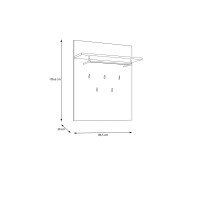 Garderobenpaneel >BOHOL< in Eiche Dekor / Cabezone - 86,5x105,6x30cm (BxHxT)
