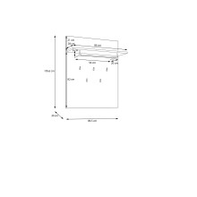 Garderobenpaneel >BOHOL< in Eiche Dekor / Sibiu - 86,5x105,6x30cm (BxHxT)