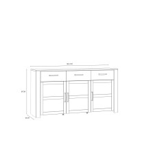 Sideboard >BOHOL< in Eiche Dekor / Sibiu - 166,1x87x42cm (BxHxT)