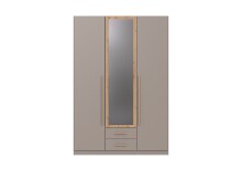 Drehtürenschrank >MARBURG< in SAHARAGRAU + ARTISAN - 135x199x58cm (BxHxT)
