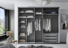Schwebetürenschrank >indiana A< in SAHARAGRAU / ARTISAN - 250x216x65cm (BxHxT)