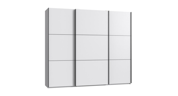 Schwebetürenschrank >indiana A< in WEISS - 250x216x65cm (BxHxT)
