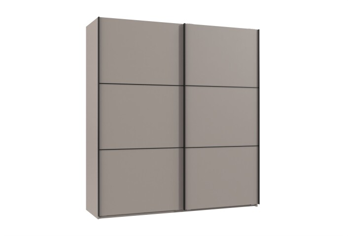 Schwebetürenschrank >indiana A< in SAHARAGRAU - 200x216x65cm (BxHxT)