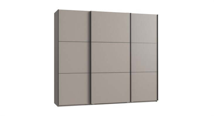 Schwebetürenschrank >indiana A< in SAHARAGRAU - 250x216x65cm (BxHxT)