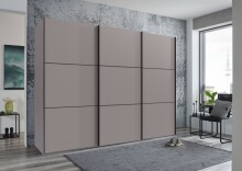 Schwebetürenschrank >indiana A< in SAHARAGRAU - 300x216x65cm (BxHxT)