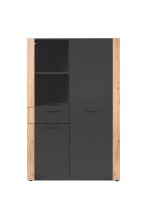 Highboard >Cento< in Anthrazit / Artisan - 100x155x35cm (BxHxT)