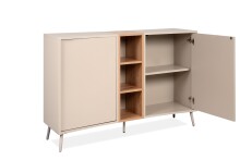 Sideboard >Sinop< in Sand / Artisan Eiche Dekor - 135x90x37,5 (BxHxT)