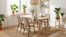 Kulissen-Esstisch >Sahara< ausziehbar bis 200cm, Samt / Riva Eiche
Dekor - 160/200x76x90 (BxHxT)