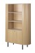 Highboard >Fabia< in Travertin / Eiche Dekor - 100x160x40 (BxHxT)