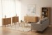 Highboard >Fabia< in Travertin / Eiche Dekor - 100x160x40 (BxHxT)