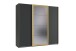 Schwebetürenschrank >KATAR< in GRAPHIT + GOLDFARBEN - 225x208x64cm (BxHxT)