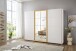 Schwebetürenschrank >KATAR< in WEISS + GOLD MATT - 270x208x64cm (BxHxT)