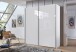 Schwebetürenschrank >indiana C< in WEISS + GLAS WEISS - 200x216x65cm (BxHxT)
