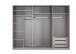 Schwebetürenschrank >indiana C< in WEISS + GLAS / SPIEGEL - 300x216x65cm (BxHxT)