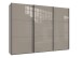 Schwebetürenschrank >indiana C< in SAHARAGRAU + GLAS - 300x216x65cm (BxHxT)