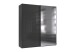 Schwebetürenschrank >indiana C< in GRAPHIT + GLASS GREY / SPIEGEL - 200x216x65cm (BxHxT)