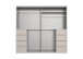 Schwebetürenschrank >BALI< in SAHARAGRAU + GLAS SAHARAGRAU - 225x208x64 (BxHxT)