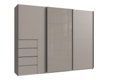 Schwebetürenschrank >BALI< in SAHARAGRAU +...