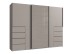 Schwebetürenschrank >BALI< in SAHARAGRAU + GLAS SAHARAGRAU - 270x208x64 (BxHxT)