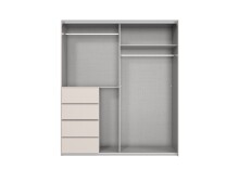 Schwebetürenschrank >BALI< in KASCHMIR / SPIEGEL - 180x208x64cm (BxHxT)