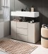 Waschbeckenunterschrank >Vira< in kaschmir - 82x56x34cm (BxHxT)