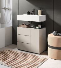 Waschbeckenunterschrank >Vira< in kaschmir - 60x57x34cm (BxHxT)